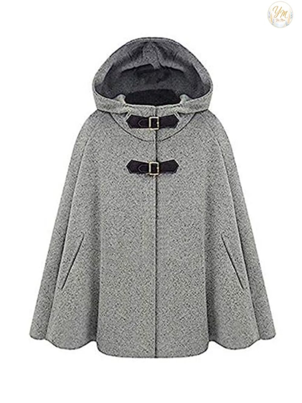 Wool Blend Hooded Batwing-Sleeve Cape Poncho Cardigan Coats